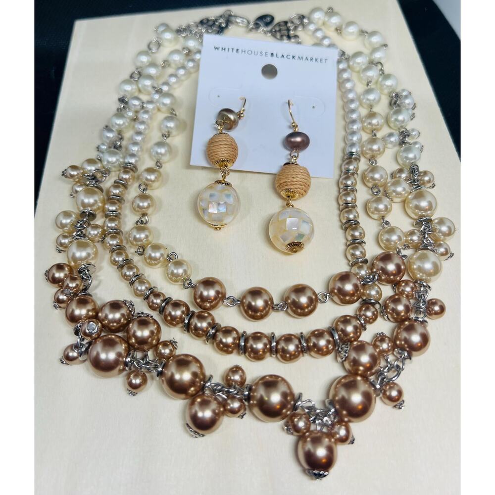 WHBM necklace set, White House black market necklace and earrings set,